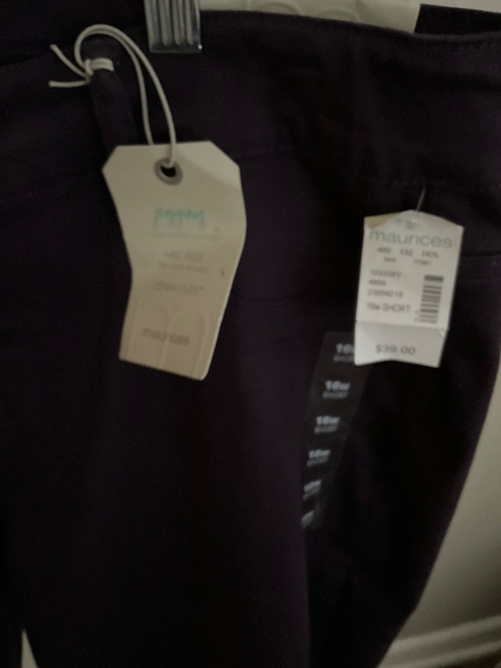 Maurices Black Mid Rise Denim Flex Jeggings Size 16W Short - Picture 5 of 5